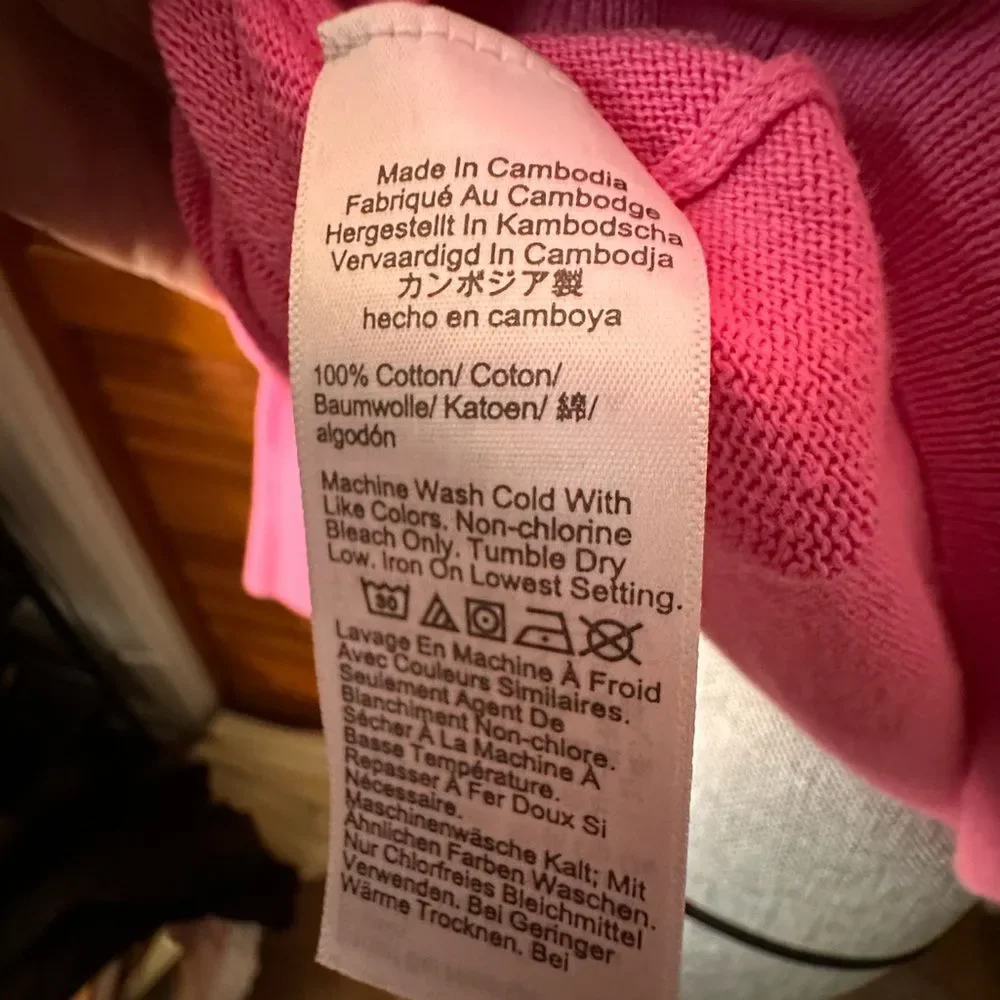 J. Crew Hot Pink Collared Cotton Preppy Sweater